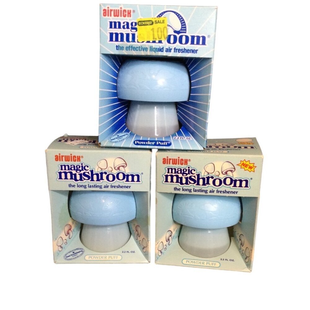 Vintage Airwick Magic Mushroom Lot of 3 Air Fresheners